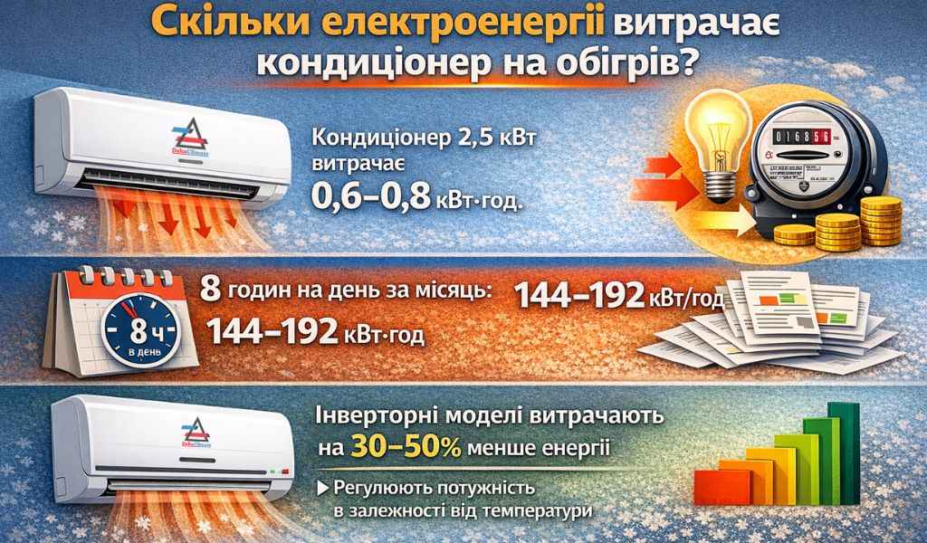 потребление кондиционера на обогрев