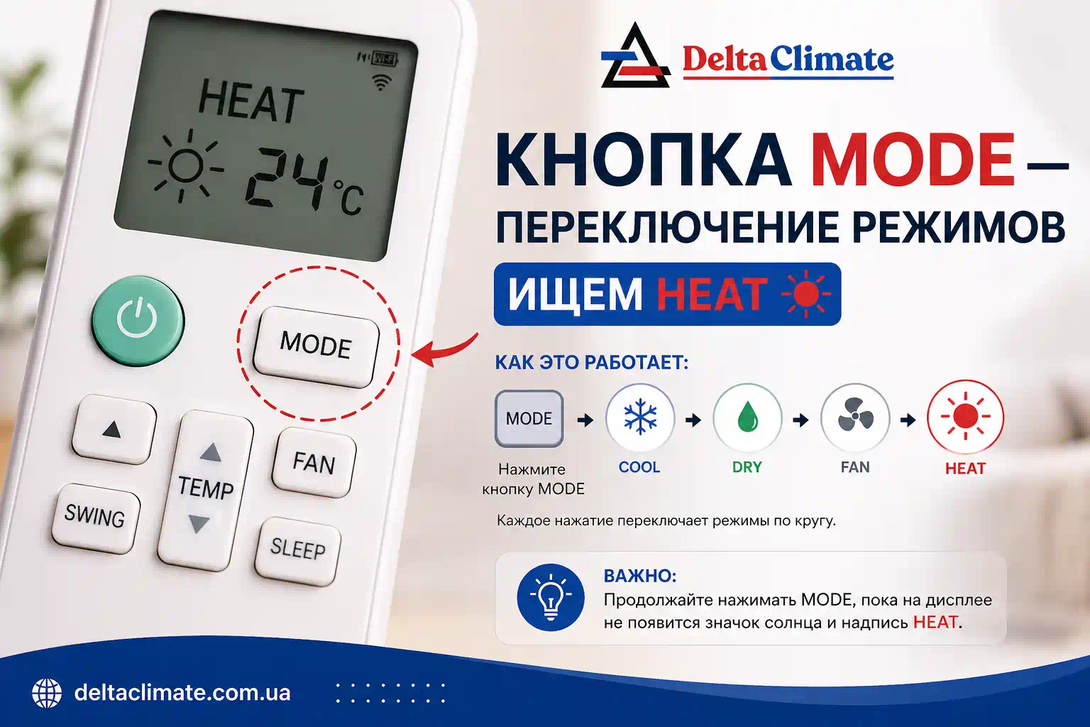 Как настроить кондиционер на тепло