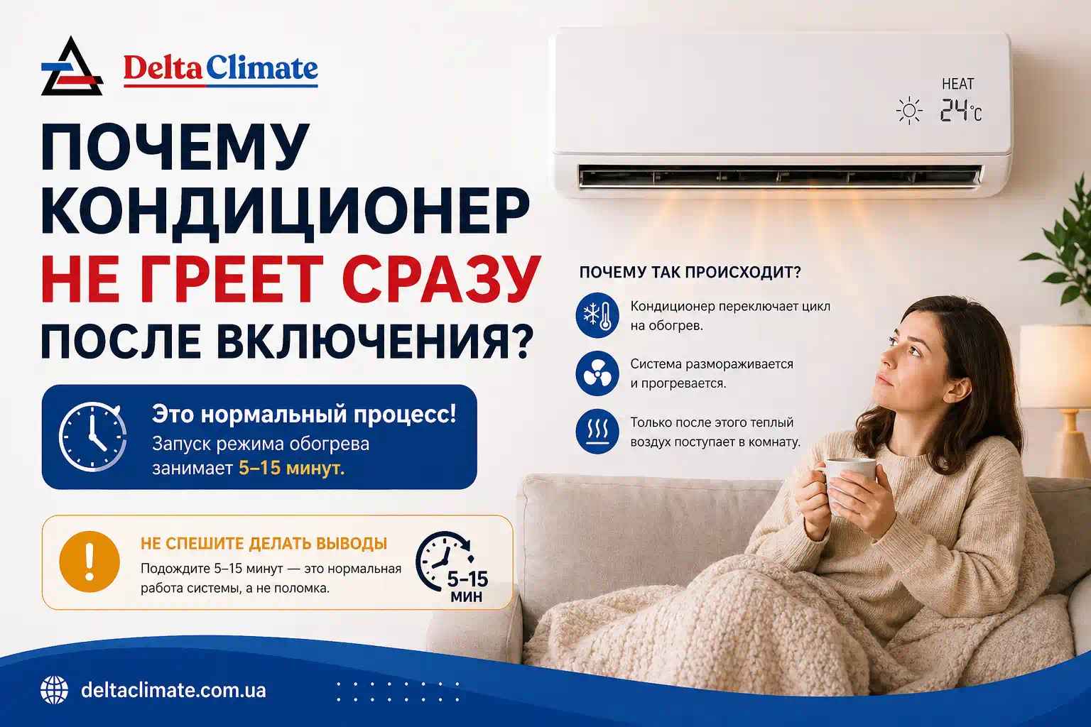Как включить кондиционер на обогрев инструкция
